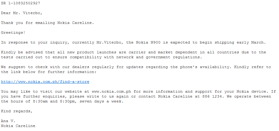 nokia careline