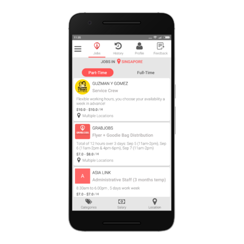 GrabJobs App Job List