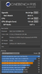 GE72VR Cinebench CPU Single Core