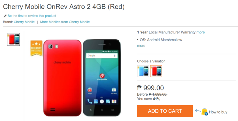 Cherry Mobile OnRev Astro 2