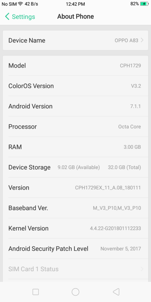 oppoa83 sys s 8