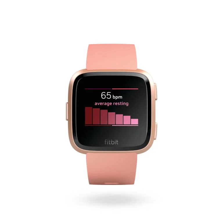 Fitbit Versa Front Peach 7 Day Heart