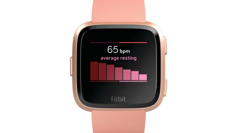 Fitbit Versa Front Peach 7 Day Heart