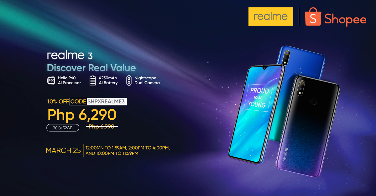 Realme 3 Shopee Sale