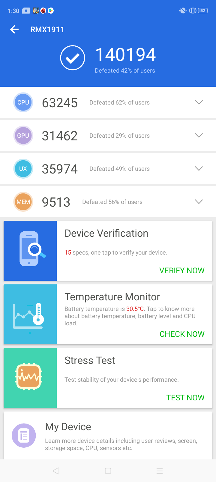 Realme 5 Benchmark Antutu