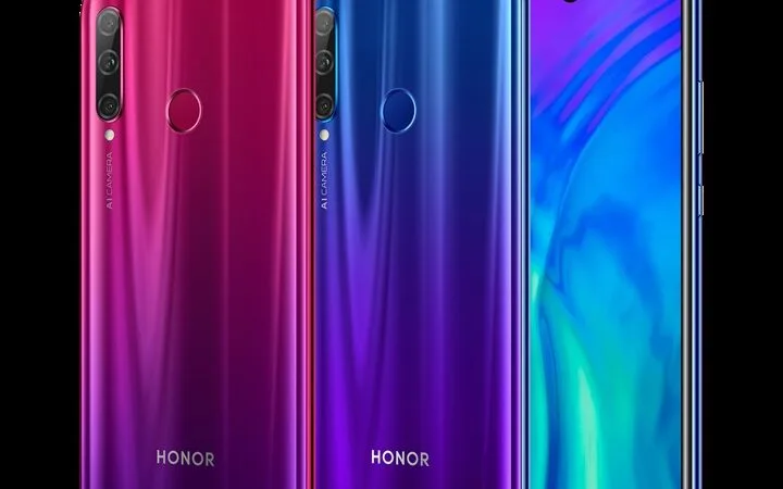 HONOR 20 Lite Phantom Blue and Phantom Red
