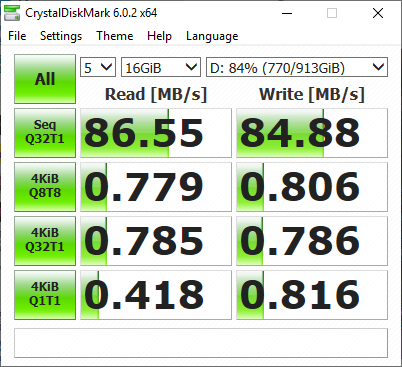 Trident X Plus CrystalDiskMark HDD 16GB Benchmark
