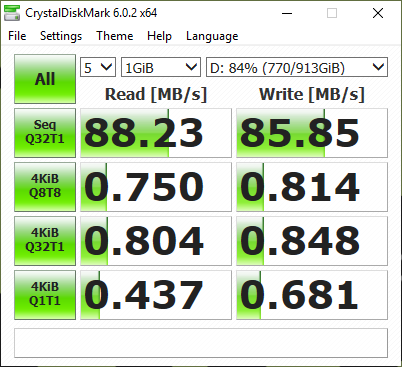 Trident X Plus CrystalDiskMark HDD 1GB Benchmark