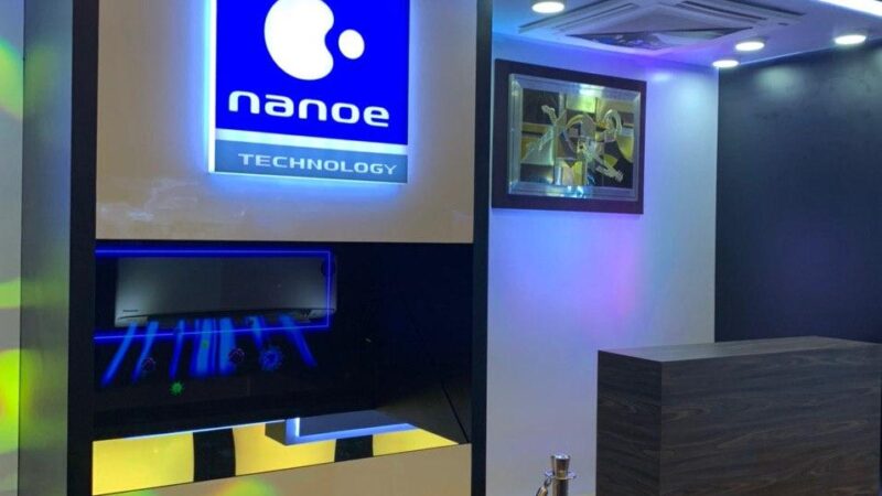 Hologram displaying benefits of Panasonic NanoeTM Technology