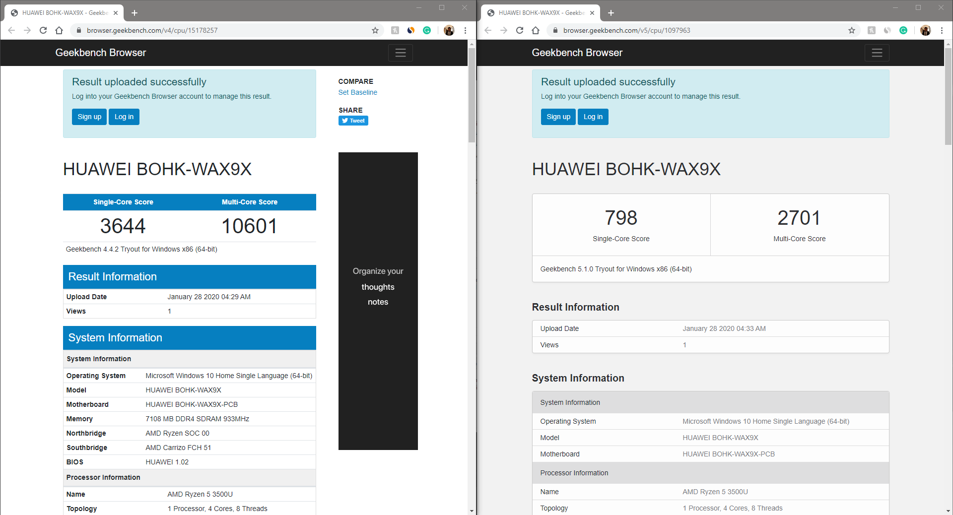 Huawei Matebook D 15 Review Geekbench Benchmark