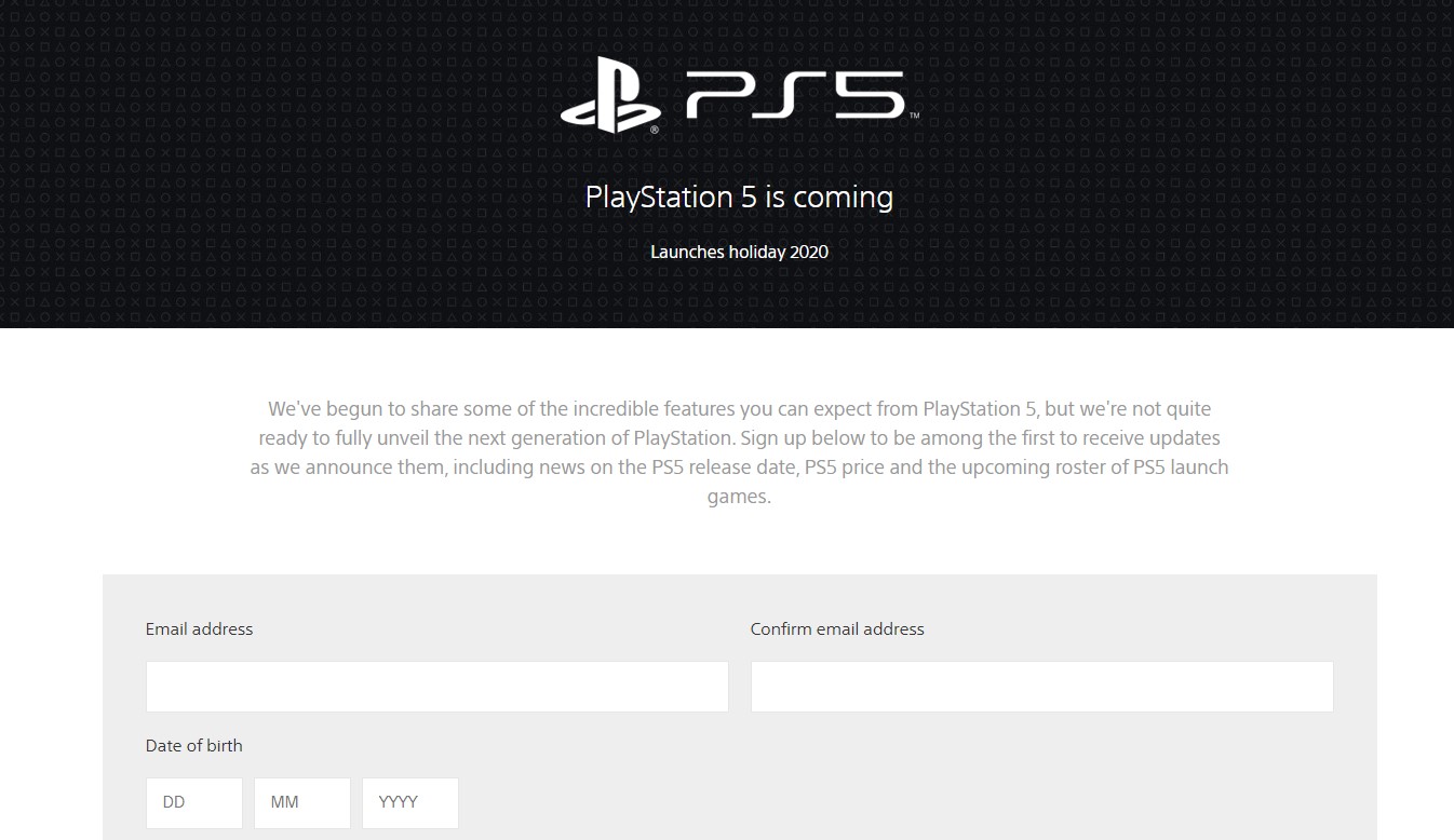 ps5 website