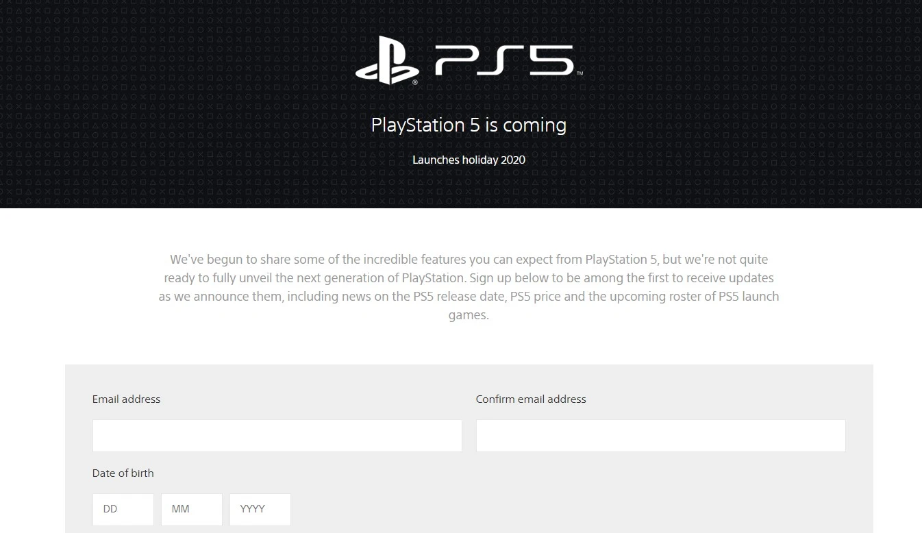 ps5 website
