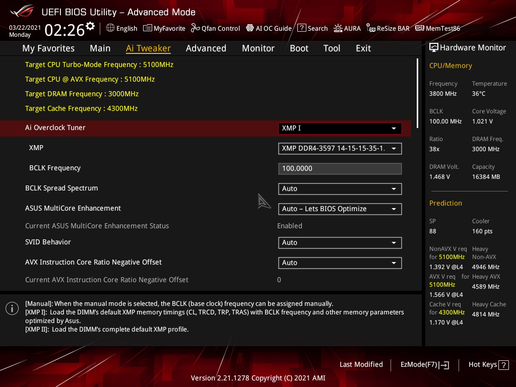 ASUS ROG Strix Z590 E Review BIOS 02
