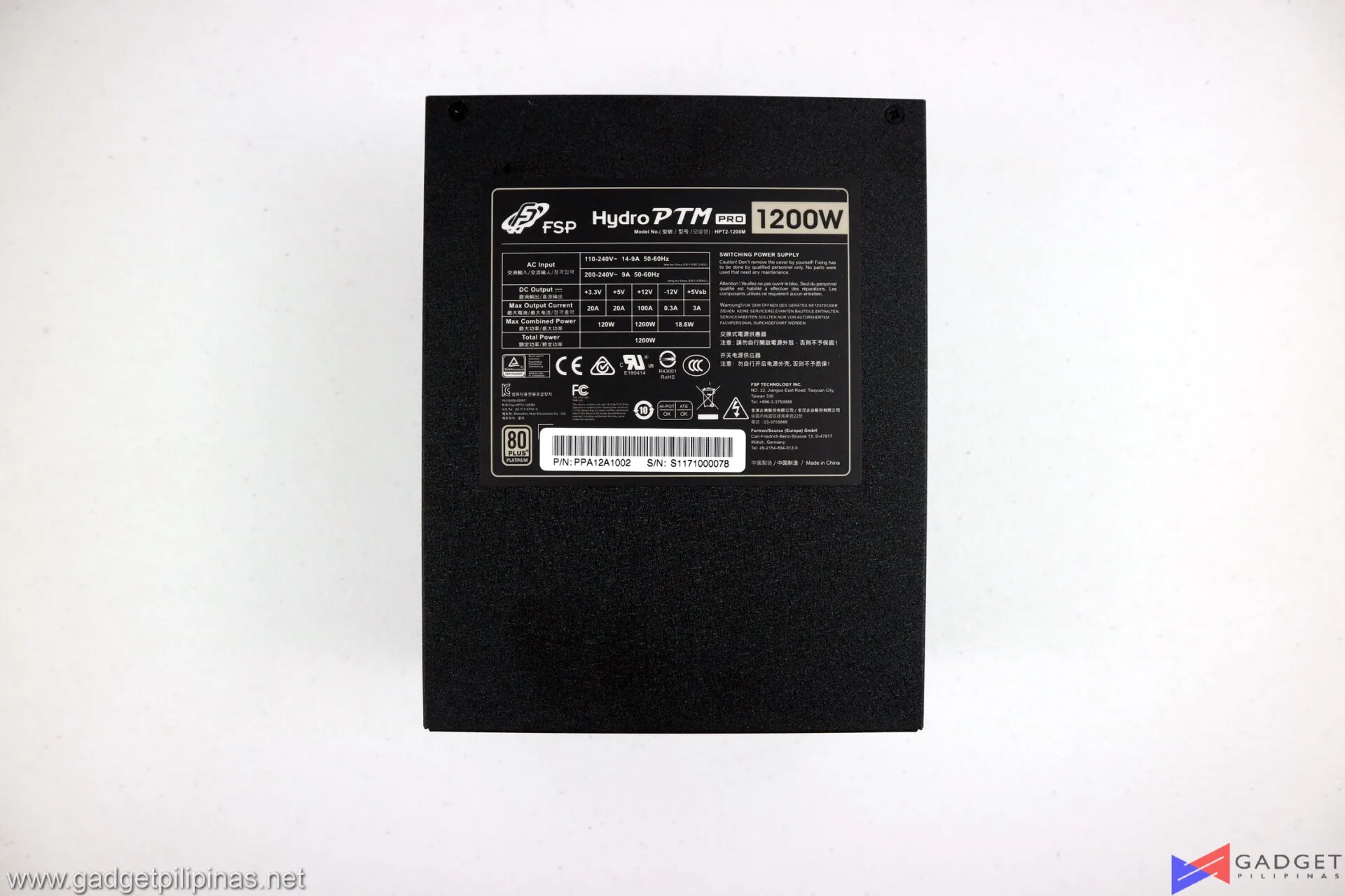 FSP Hydro PTM PRO 1200W 80 Platinum Review 015