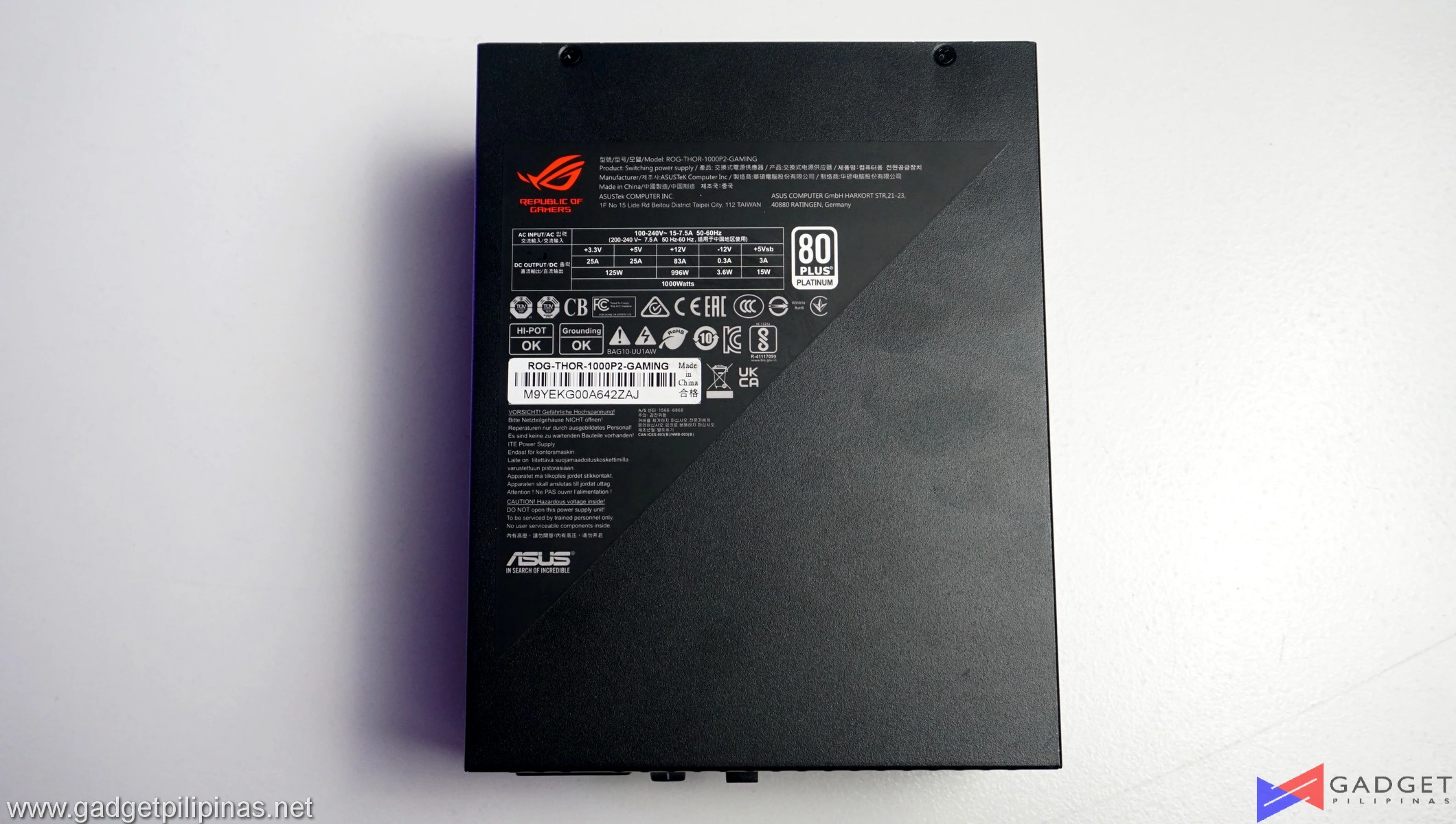 ASUS ROG Thor 1000W Platinum II PSU Review 063