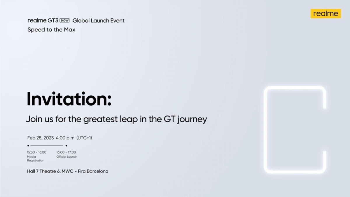 realme GT3 - global launch date - 1