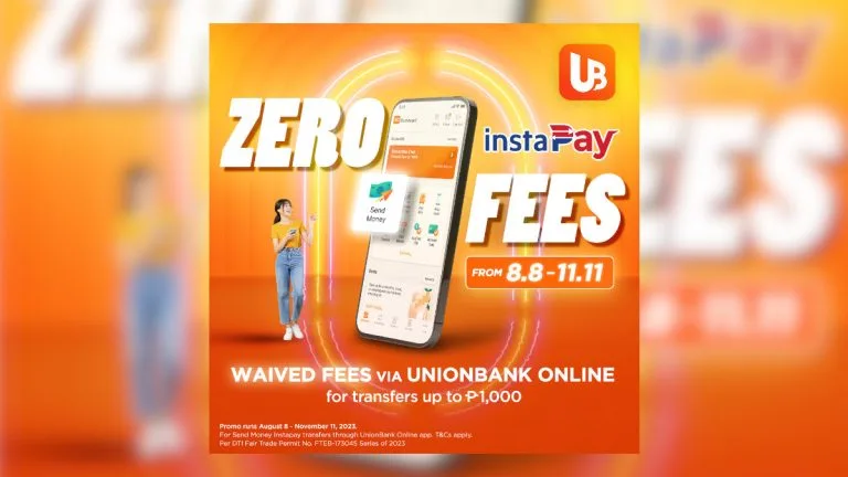UnionBank InstaPay Transfer Fees Waived 1