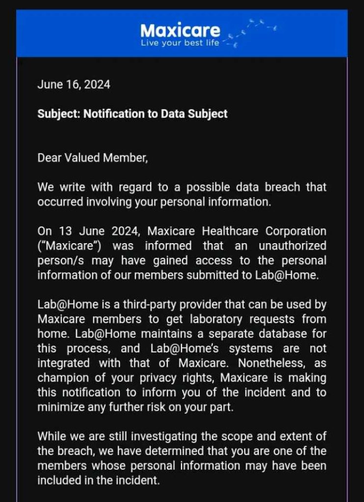 Maxicare Email