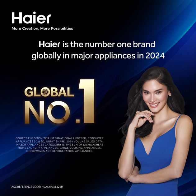 Haier No 1 Global Brand in Major Appliances in 2024