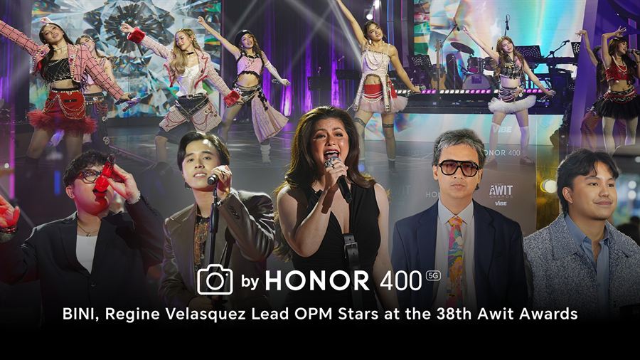 Main KV Captured by HONOR 400 5G BINI, Regine Velasquez Lead OPM Stars at the 38th Awit Awards