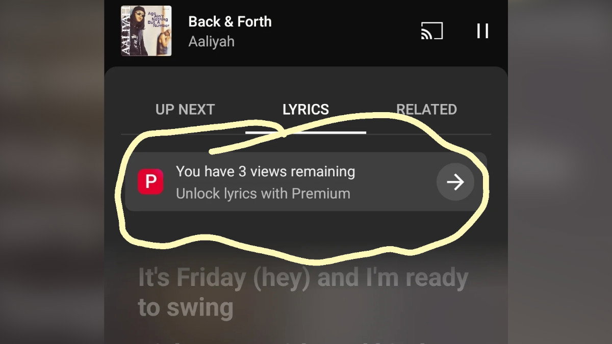 YouTube Music Lyrics Premium 1