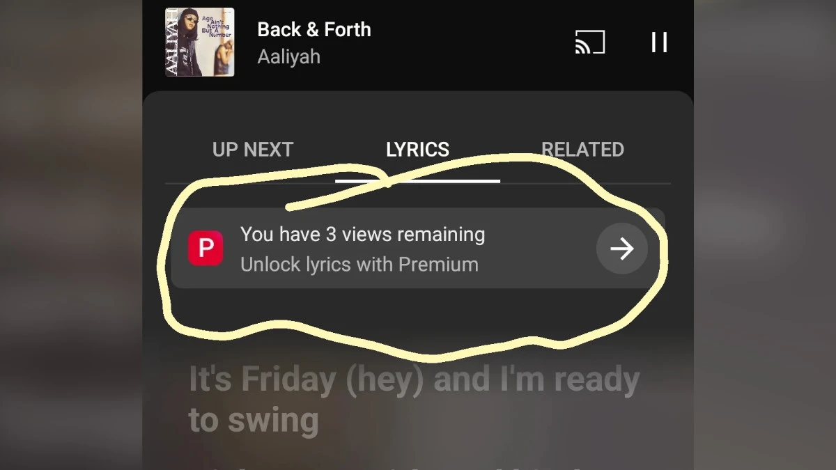 YouTube Music Lyrics Premium 1