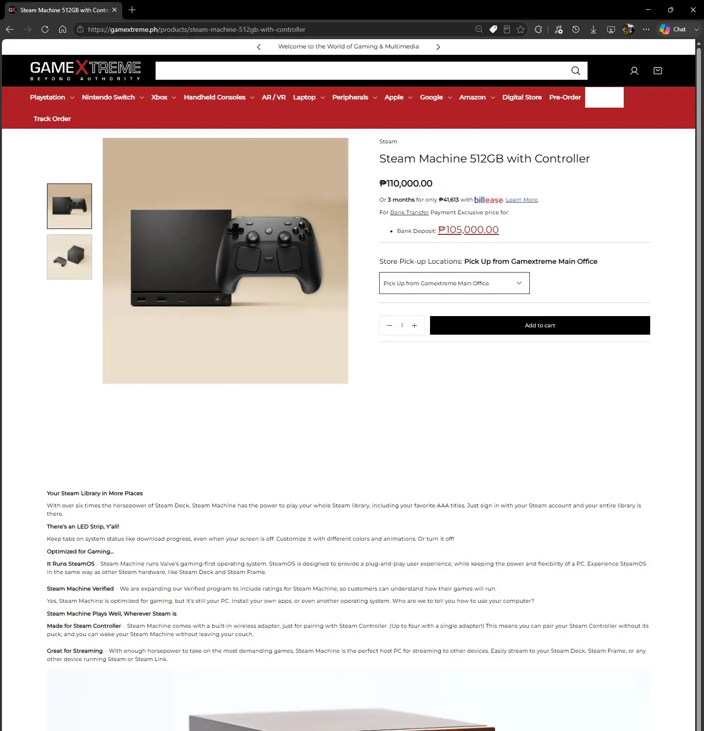 GameXtreme Steam Machine Philippines Price