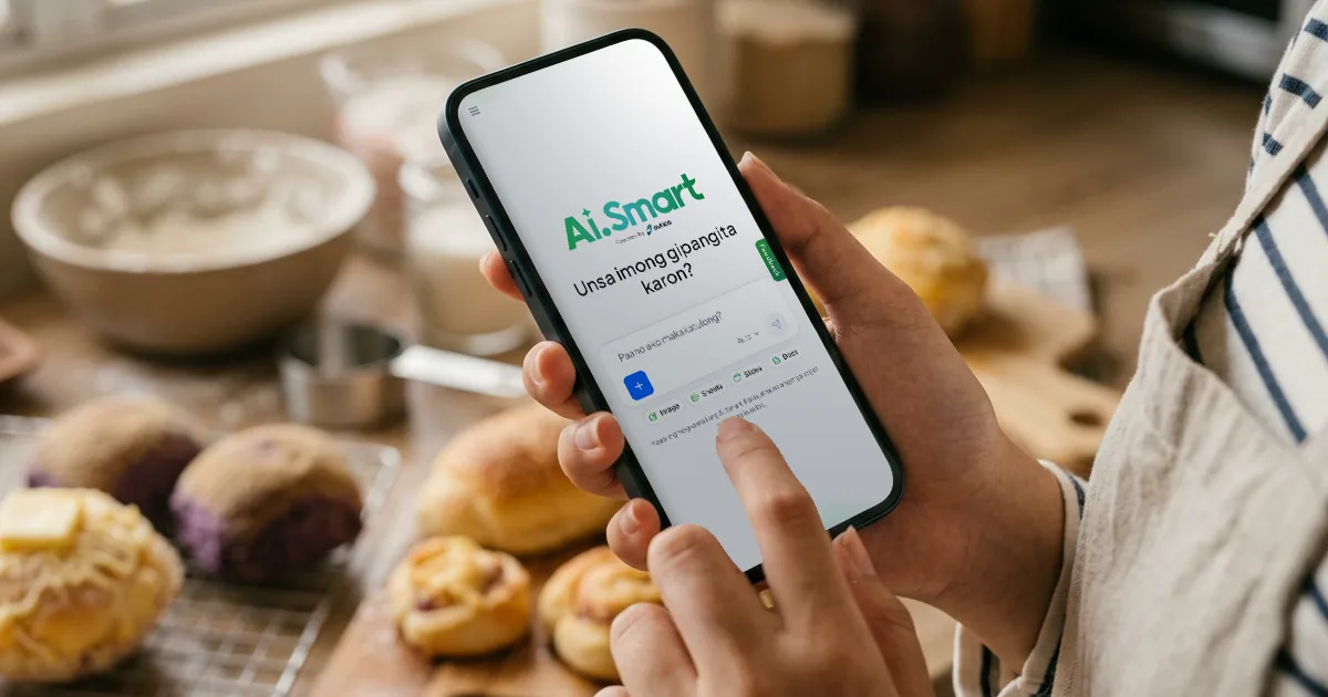 A Smart subscriber using the AI workspace on a smartphone
