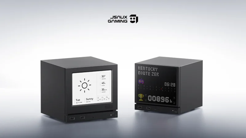 JSAUX Steam Machine faceplate, a magnetic replacement front panel with its own display
