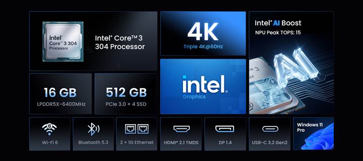 MINIX N304 AI Mini PC Intel Wildcat lake 3