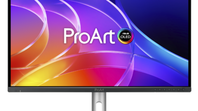 The ProArt Display OLED PA279CDV and PA329CDV 4K QD-OLED monitors shown at ASUS ProArt Creator Connect