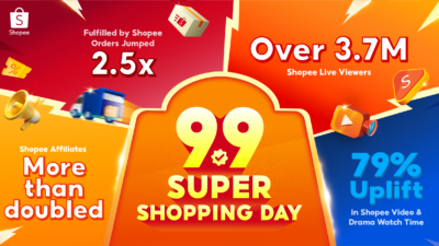 Shopee 9.9 sale banner featuring holiday shopping deals and faster fulfillment in the Philippines