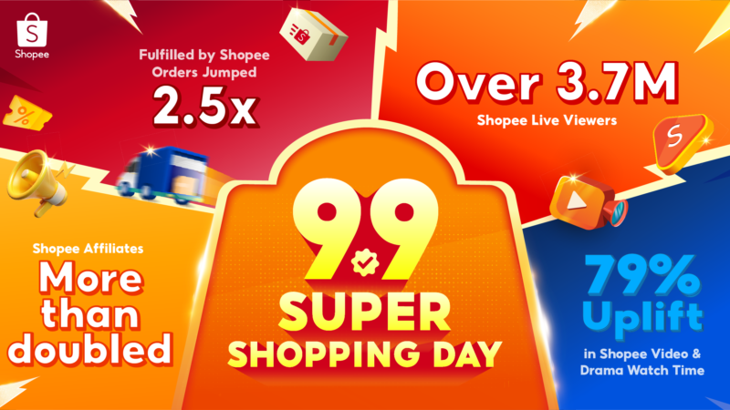 Shopee 9.9 sale banner featuring holiday shopping deals and faster fulfillment in the Philippines
