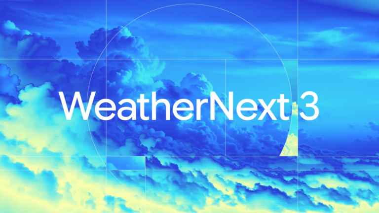 Google WeatherNext 3 key visual for AI global weather forecasting
