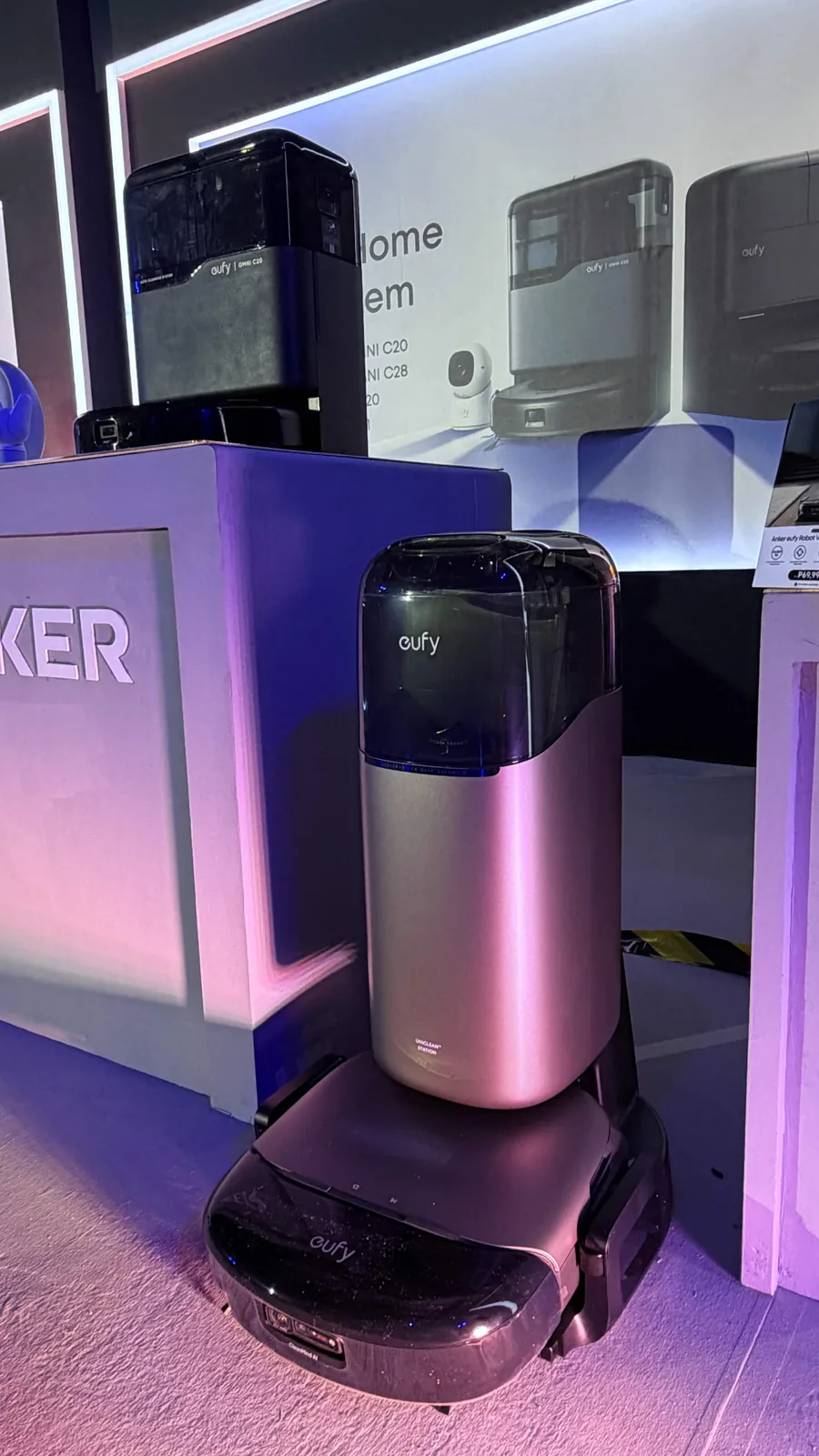 eufy robot vacuum on its all-in-one station at the Anker Philippines launch