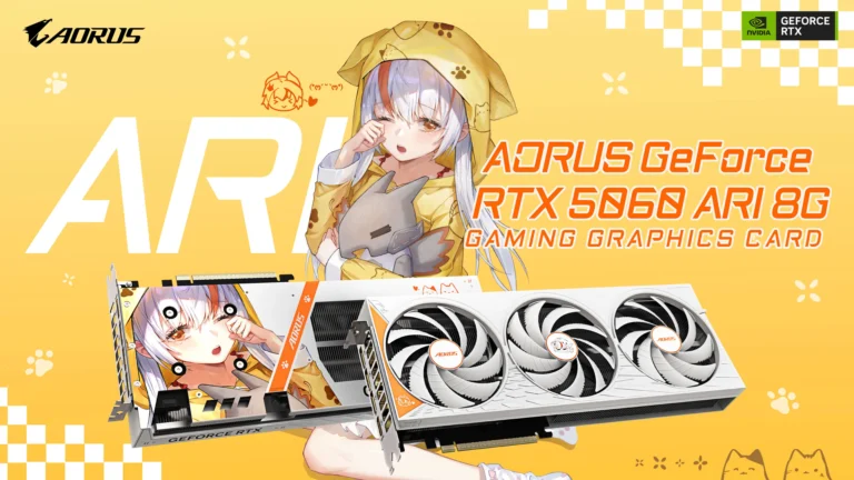 AORUS RTX 5060 ARI Edition graphics card, GIGABYTE's anime-inspired ARI model