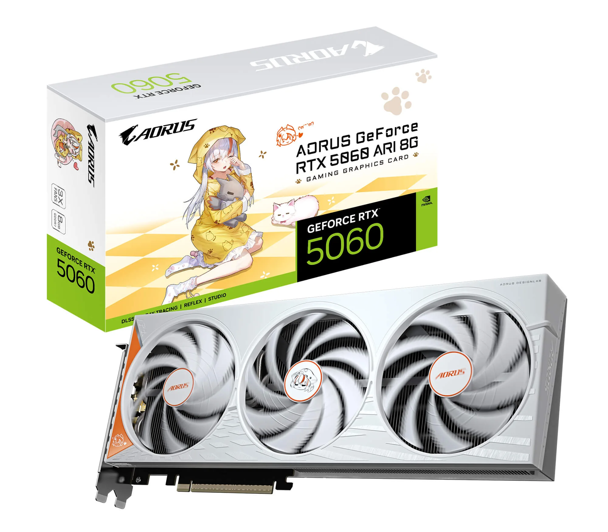 GIGABYTE's official press image of the AORUS RTX 5060 ARI graphics card