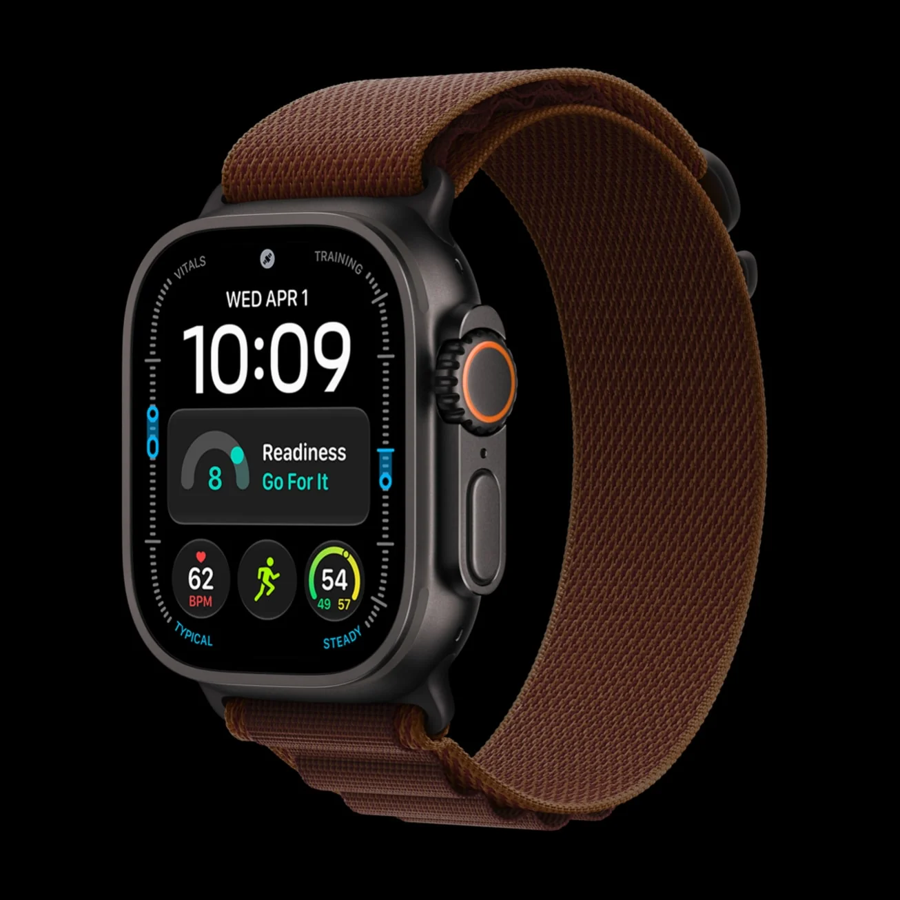 Apple Watch Ultra 4 with burgundy Alpine Loop
