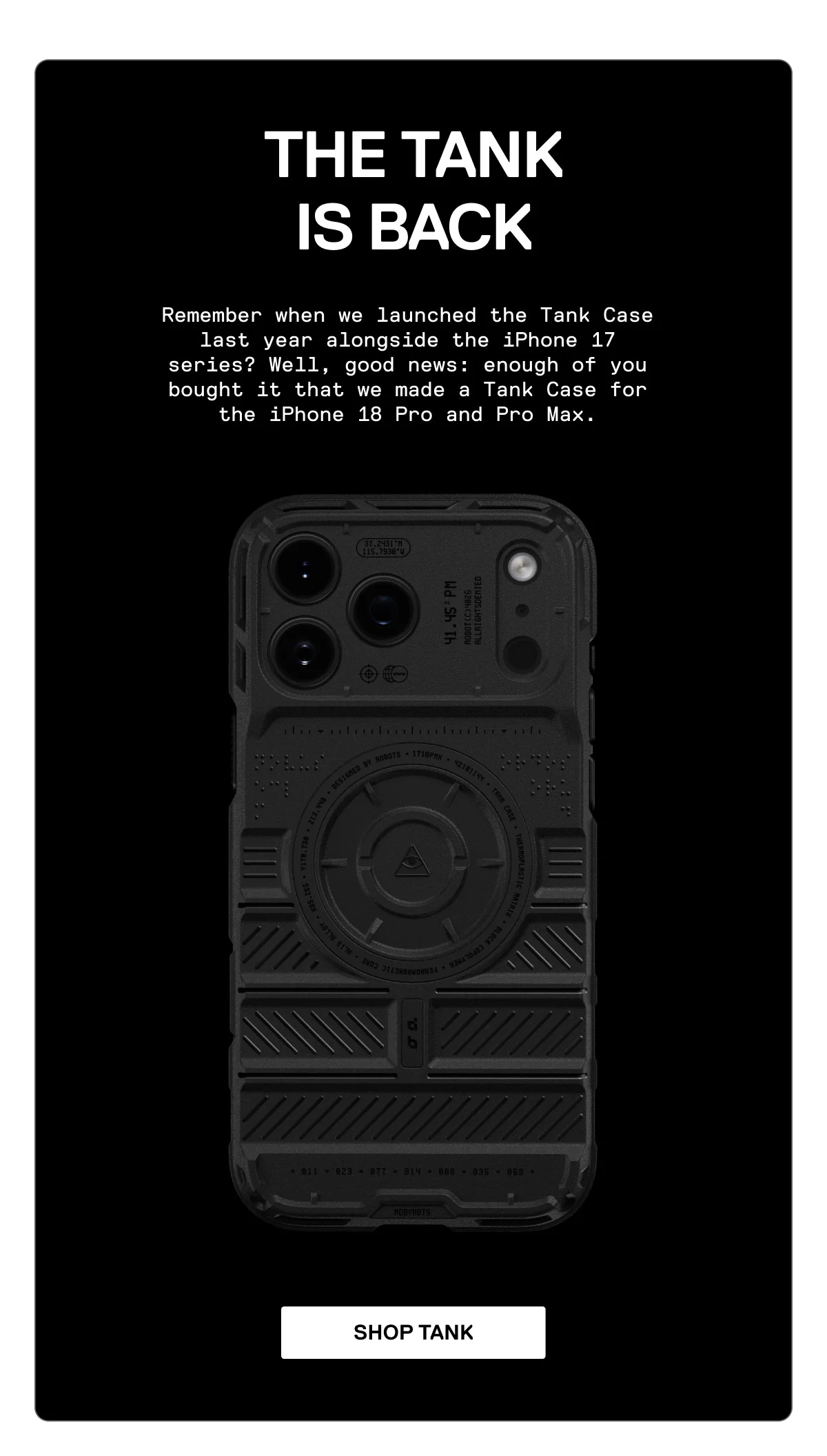 dbrand Tank Case for iPhone 18 Pro and Pro Max