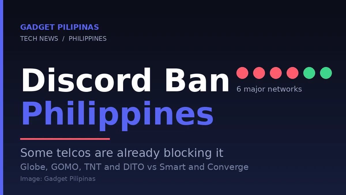 Discord ban in the Philippines: Globe, GOMO, TNT and DITO versus Smart and Converge