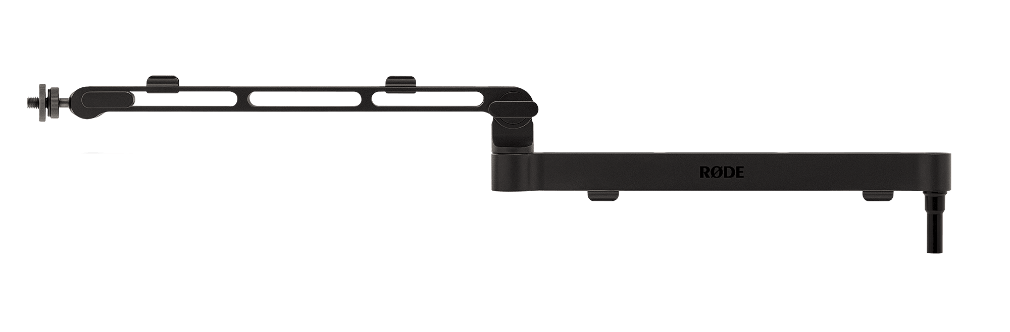 RØDE LPA1 extended to its full reach on a white background
