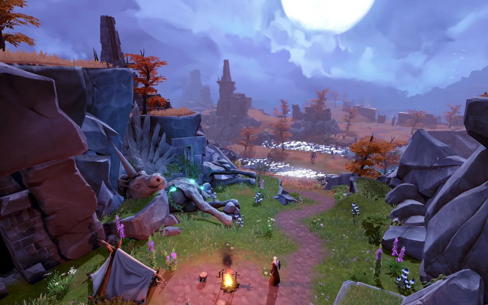 Divine Fall canyon where the fallen colossi rest in RuneScape Havenhythe Part II