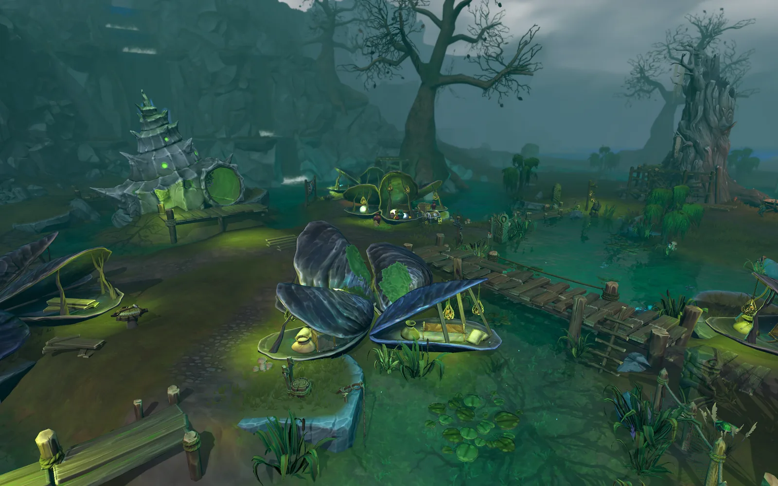 Fenmoor boglands and bogolin shell dwellings in RuneScape Havenhythe Part II