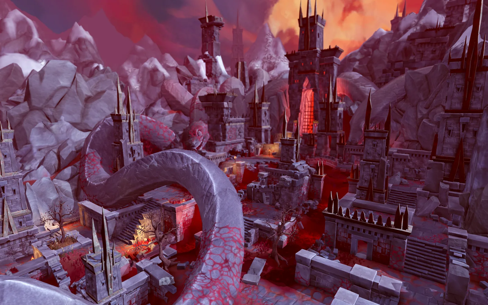 Stone colossus towering over the ruins of Shuruk-Ba in RuneScape Havenhythe Part II
