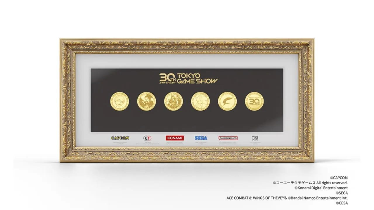 The 30th Anniversary Ticket's pure gold (K24) medal on the official Tokyo Game Show 2026 site