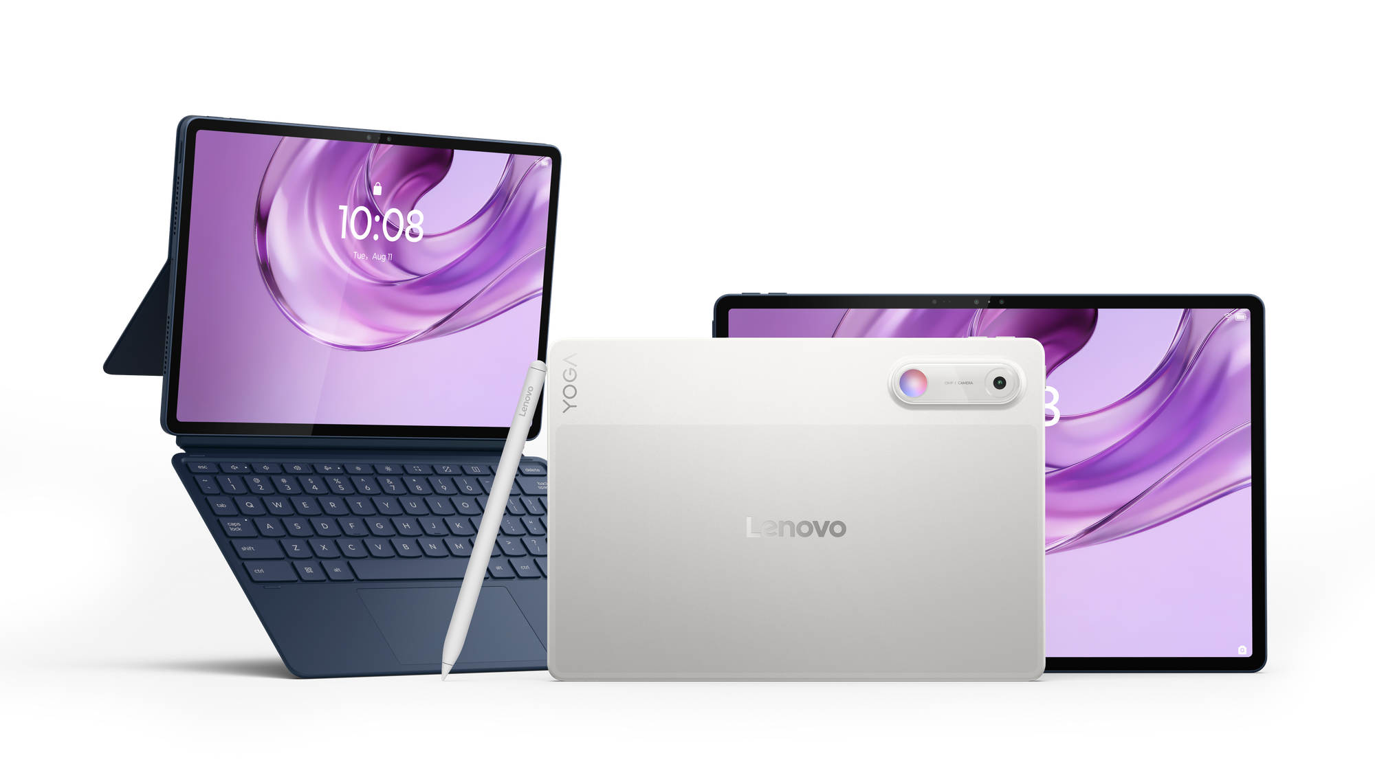 The Lenovo Yoga Tab Gen 2 in Cosmic Blue and Seashell