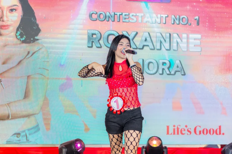 A contestant performs on stage during the LG xboom IDOL 2026 Davao leg