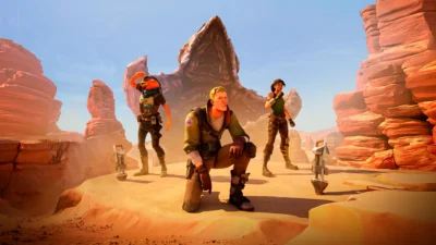 Dune Awakening Fortnite key art for the Arrakis creator island crossover