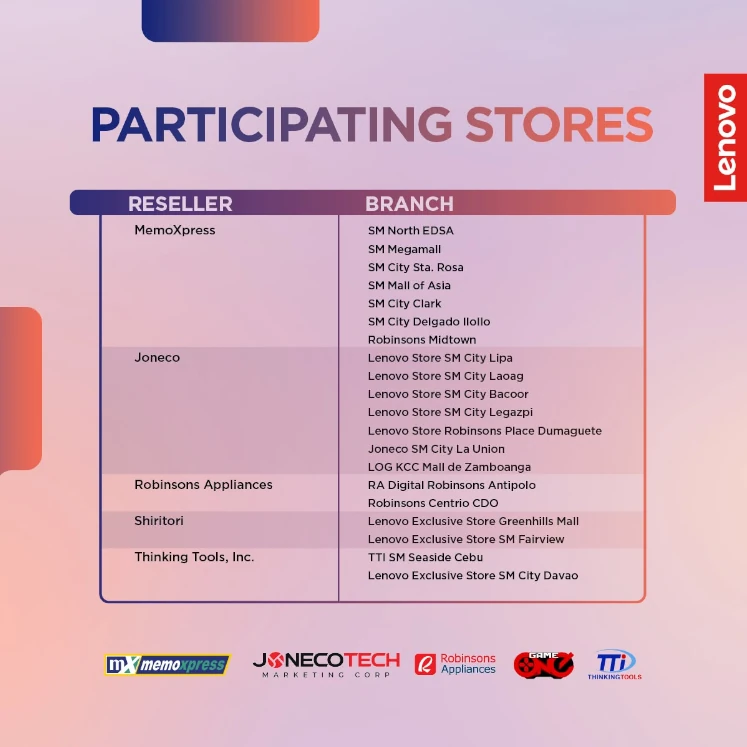 Lenovo Tab Plus Gen 2 PH launch stores
