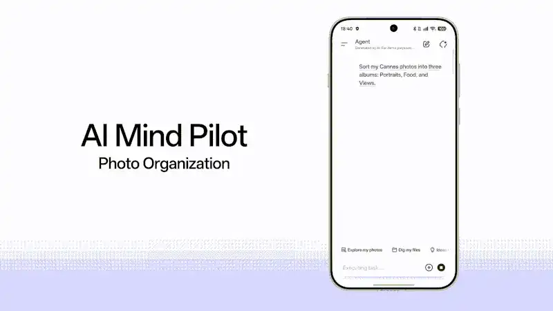 OPPO AI Mind Pilot Agent Mode sorting photos into albums